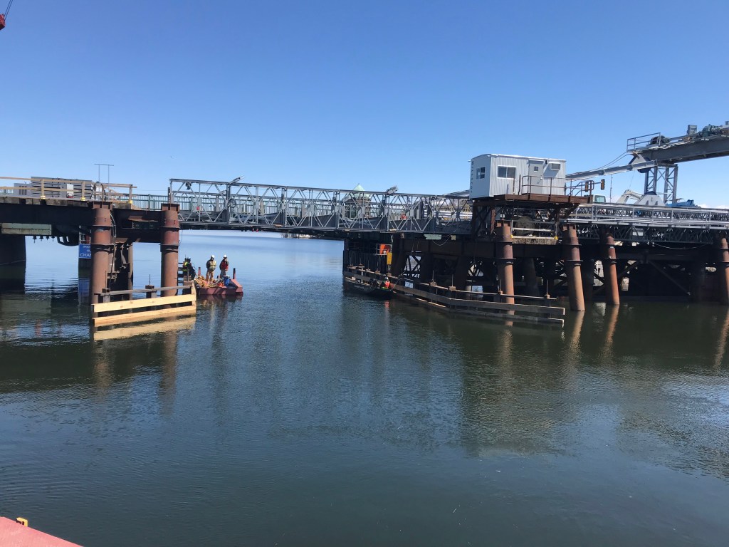 Commercial divers assist in replacing Vermont’s Only Remaining Vehicular Drawbridge on Lake Champlain, Burlington, VT.